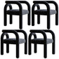 Designer Style Velvet Curved Arm Chair Open Back Matte Finish Dining Chair Black 4 Piece Set Clearhalo ' kitchen&dining_furn' 'Dining Chairs' 'Dining Tables & Seating' 'dining_chair' 'furn' 'furn_dining_chair' 'Furniture' 'furniture_dining_chair' 'Kitchen & Dining Furniture' 'kitchen' 4622395