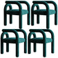 Designer Style Velvet Curved Arm Chair Open Back Matte Finish Dining Chair Green 4 Piece Set Clearhalo ' kitchen&dining_furn' 'Dining Chairs' 'Dining Tables & Seating' 'dining_chair' 'furn' 'furn_dining_chair' 'Furniture' 'furniture_dining_chair' 'Kitchen & Dining Furniture' 'kitchen' 4622405