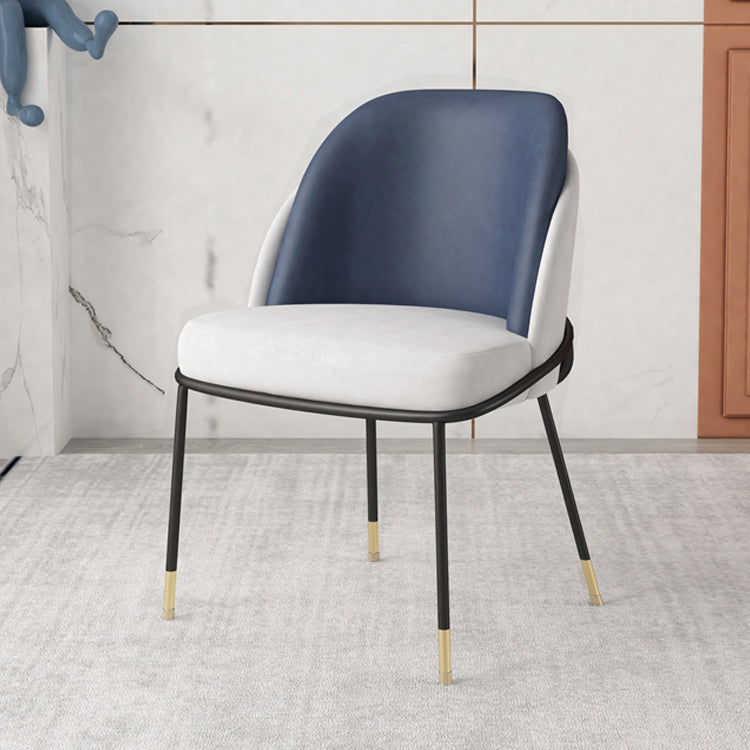 Nordic Style Metal Dining Room Chair Upholstered Armless Chair for Restaurant Use Clearhalo ' kitchen&dining_furn' 'Dining Chairs' 'Dining Tables & Seating' 'dining_chair' 'furn' 'furn_dining_chair' 'Furniture' 'furniture_dining_chair' 'Kitchen & Dining Furniture' 'kitchen' 4622413