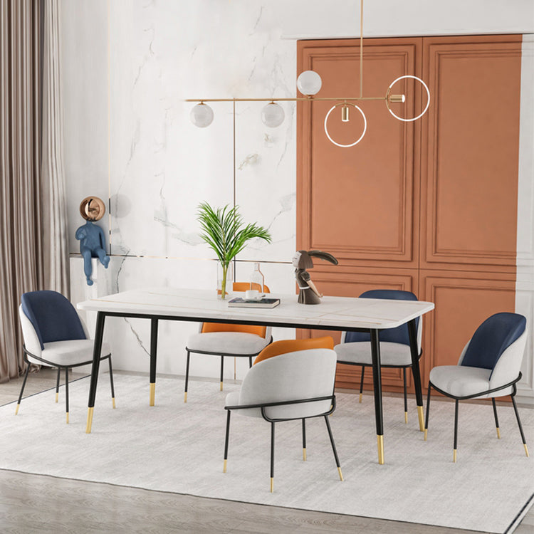 Nordic Style Metal Dining Room Chair Upholstered Armless Chair for Restaurant Use Clearhalo ' kitchen&dining_furn' 'Dining Chairs' 'Dining Tables & Seating' 'dining_chair' 'furn' 'furn_dining_chair' 'Furniture' 'furniture_dining_chair' 'Kitchen & Dining Furniture' 'kitchen' 4622417