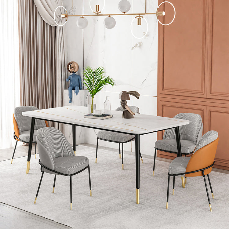 Nordic Style Metal Dining Room Chair Upholstered Armless Chair for Restaurant Use Clearhalo ' kitchen&dining_furn' 'Dining Chairs' 'Dining Tables & Seating' 'dining_chair' 'furn' 'furn_dining_chair' 'Furniture' 'furniture_dining_chair' 'Kitchen & Dining Furniture' 'kitchen' 4622431