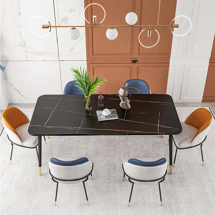 Nordic Style Metal Dining Room Chair Upholstered Armless Chair for Restaurant Use Clearhalo ' kitchen&dining_furn' 'Dining Chairs' 'Dining Tables & Seating' 'dining_chair' 'furn' 'furn_dining_chair' 'Furniture' 'furniture_dining_chair' 'Kitchen & Dining Furniture' 'kitchen' 4622433