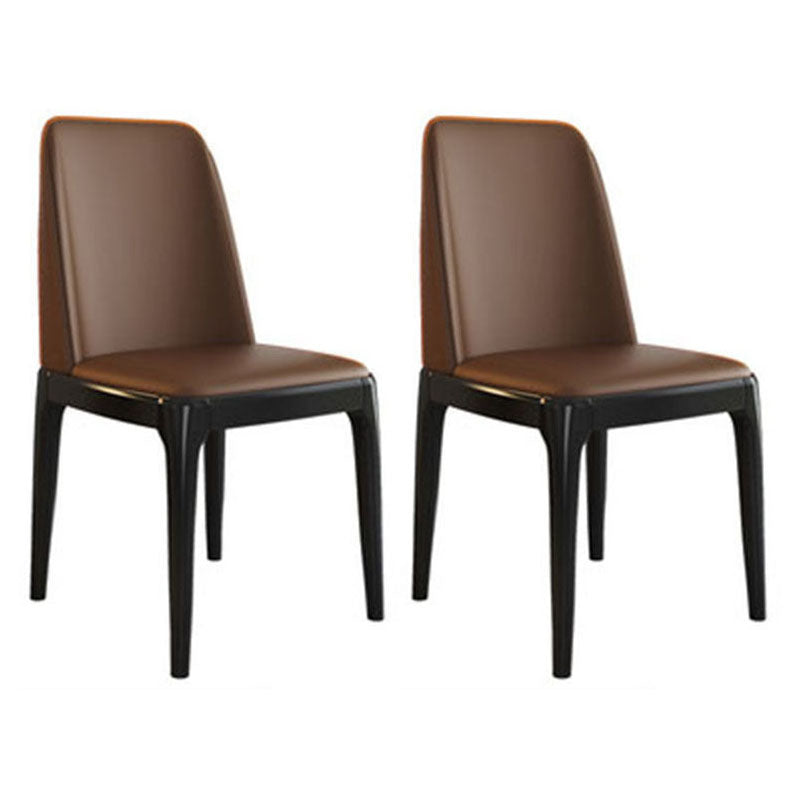 Contemporary Chair Dining Armless Chairs with Wooden Legs for Kitchen Coffee Black Set of 2 Clearhalo ' kitchen&dining_furn' 'Dining Chairs' 'Dining Tables & Seating' 'dining_chair' 'Furniture' 'furniture_dining_chair' 'Kitchen & Dining Furniture' 'kitchen' 4622436