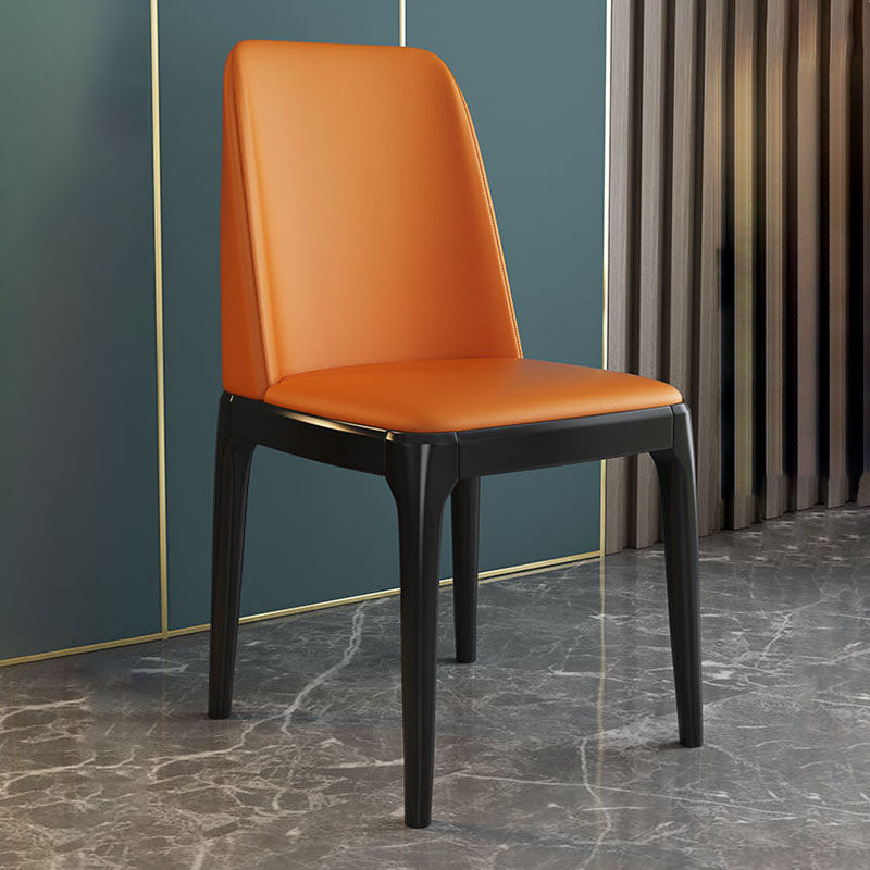 Contemporary Chair Dining Armless Chairs with Wooden Legs for Kitchen Clearhalo ' kitchen&dining_furn' 'Dining Chairs' 'Dining Tables & Seating' 'dining_chair' 'Furniture' 'furniture_dining_chair' 'Kitchen & Dining Furniture' 'kitchen' 4622439