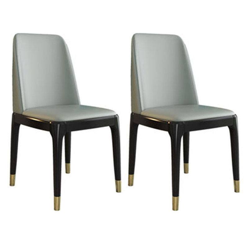 Contemporary Chair Dining Armless Chairs with Wooden Legs for Kitchen Light Gray Black Gold Set of 2 Clearhalo ' kitchen&dining_furn' 'Dining Chairs' 'Dining Tables & Seating' 'dining_chair' 'Furniture' 'furniture_dining_chair' 'Kitchen & Dining Furniture' 'kitchen' 4622448