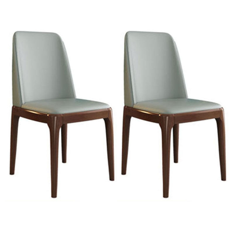 Contemporary Chair Dining Armless Chairs with Wooden Legs for Kitchen Light Gray Walnut Set of 2 Clearhalo ' kitchen&dining_furn' 'Dining Chairs' 'Dining Tables & Seating' 'dining_chair' 'Furniture' 'furniture_dining_chair' 'Kitchen & Dining Furniture' 'kitchen' 4622457