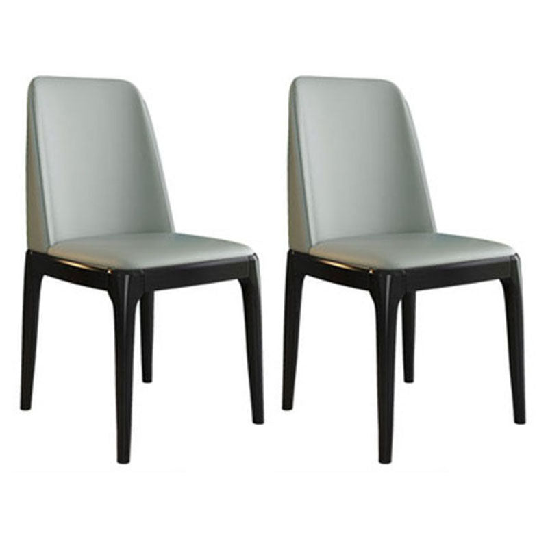 Contemporary Chair Dining Armless Chairs with Wooden Legs for Kitchen Light Gray Black Set of 2 Clearhalo ' kitchen&dining_furn' 'Dining Chairs' 'Dining Tables & Seating' 'dining_chair' 'Furniture' 'furniture_dining_chair' 'Kitchen & Dining Furniture' 'kitchen' 4622460