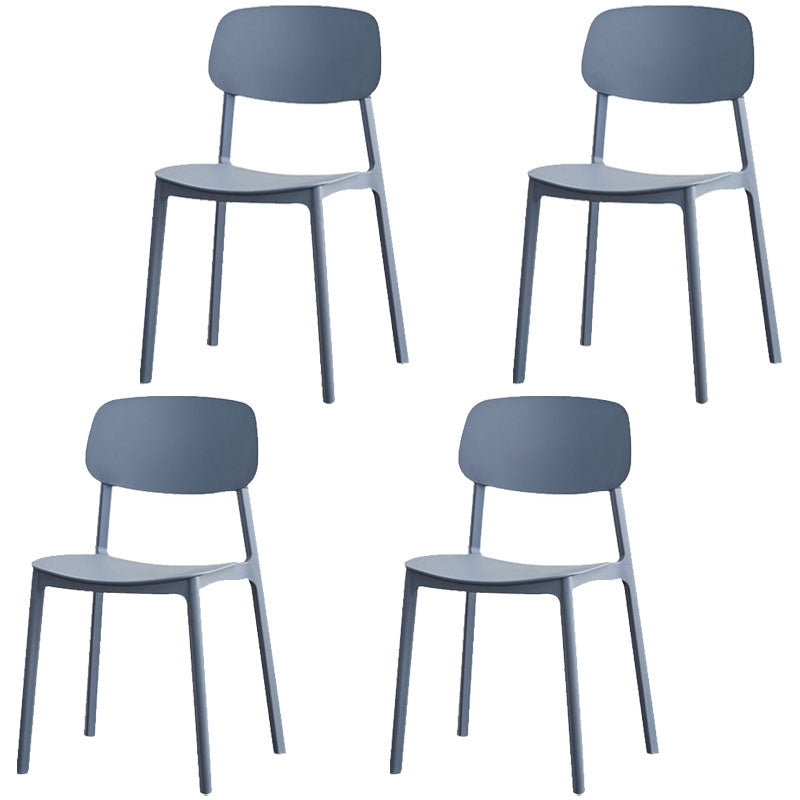 Modern Stackable Open Back Side Chair Plastic Matte Finish Dining Chair Gray Blue 4 Piece Set Clearhalo ' kitchen&dining_furn' 'Dining Chairs' 'Dining Tables & Seating' 'dining_chair' 'furn' 'furn_dining_chair' 'Furniture' 'furniture_dining_chair' 'Kitchen & Dining Furniture' 'kitchen' 4622465