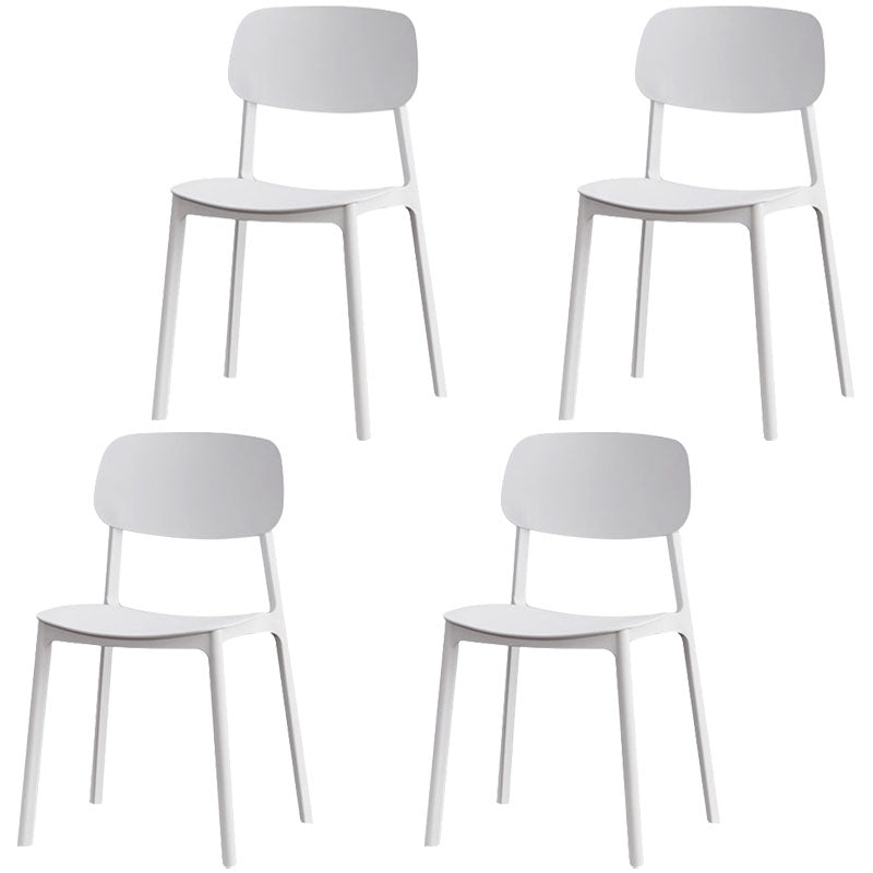 Modern Stackable Open Back Side Chair Plastic Matte Finish Dining Chair White 4 Piece Set Clearhalo ' kitchen&dining_furn' 'Dining Chairs' 'Dining Tables & Seating' 'dining_chair' 'furn' 'furn_dining_chair' 'Furniture' 'furniture_dining_chair' 'Kitchen & Dining Furniture' 'kitchen' 4622468