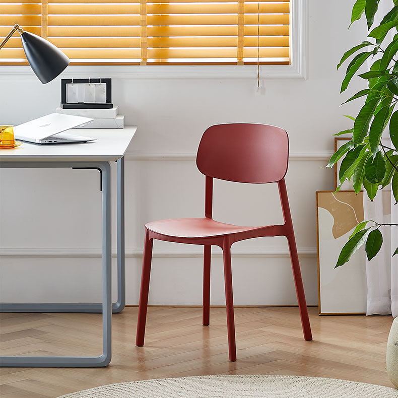 Modern Stackable Open Back Side Chair Plastic Matte Finish Dining Chair Clearhalo ' kitchen&dining_furn' 'Dining Chairs' 'Dining Tables & Seating' 'dining_chair' 'furn' 'furn_dining_chair' 'Furniture' 'furniture_dining_chair' 'Kitchen & Dining Furniture' 'kitchen' 4622469
