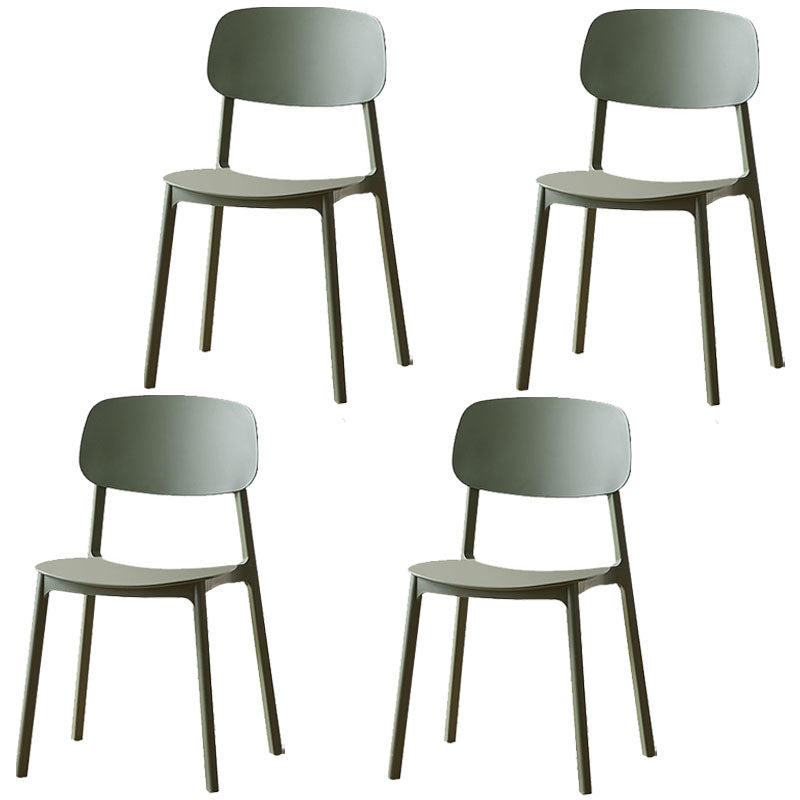 Modern Stackable Open Back Side Chair Plastic Matte Finish Dining Chair Green 4 Piece Set Clearhalo ' kitchen&dining_furn' 'Dining Chairs' 'Dining Tables & Seating' 'dining_chair' 'furn' 'furn_dining_chair' 'Furniture' 'furniture_dining_chair' 'Kitchen & Dining Furniture' 'kitchen' 4622471