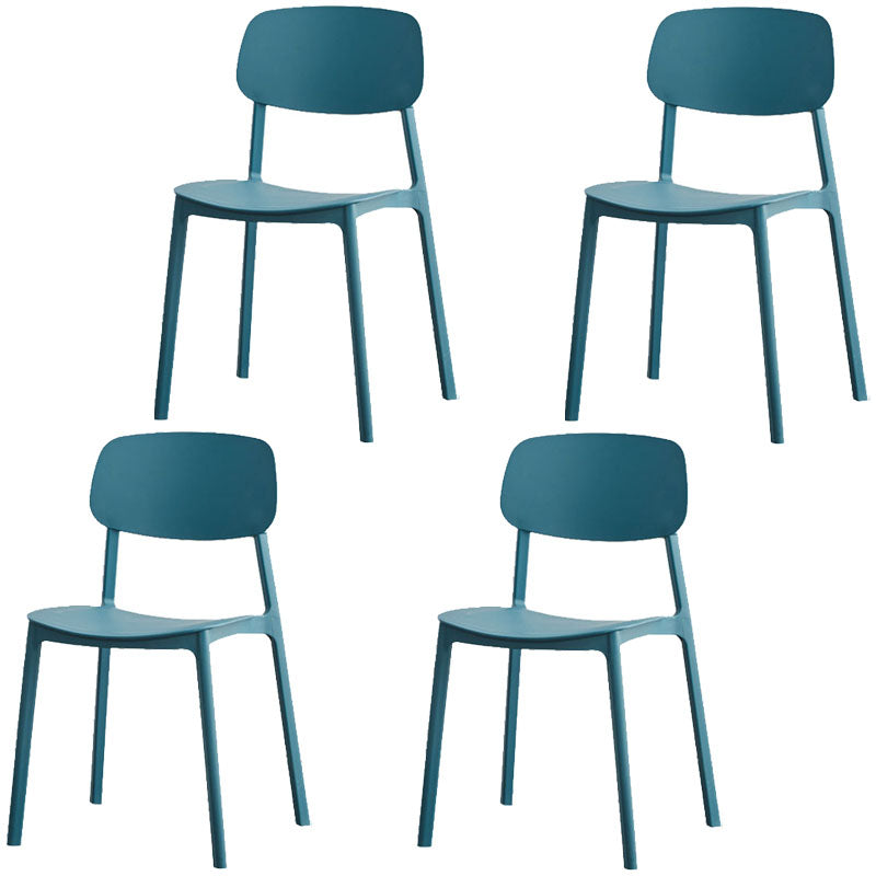 Modern Stackable Open Back Side Chair Plastic Matte Finish Dining Chair Lake Blue 4 Piece Set Clearhalo ' kitchen&dining_furn' 'Dining Chairs' 'Dining Tables & Seating' 'dining_chair' 'furn' 'furn_dining_chair' 'Furniture' 'furniture_dining_chair' 'Kitchen & Dining Furniture' 'kitchen' 4622473