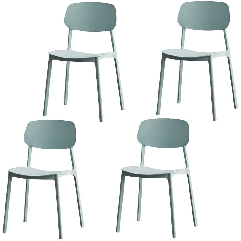 Modern Stackable Open Back Side Chair Plastic Matte Finish Dining Chair Light Blue 4 Piece Set Clearhalo ' kitchen&dining_furn' 'Dining Chairs' 'Dining Tables & Seating' 'dining_chair' 'furn' 'furn_dining_chair' 'Furniture' 'furniture_dining_chair' 'Kitchen & Dining Furniture' 'kitchen' 4622475