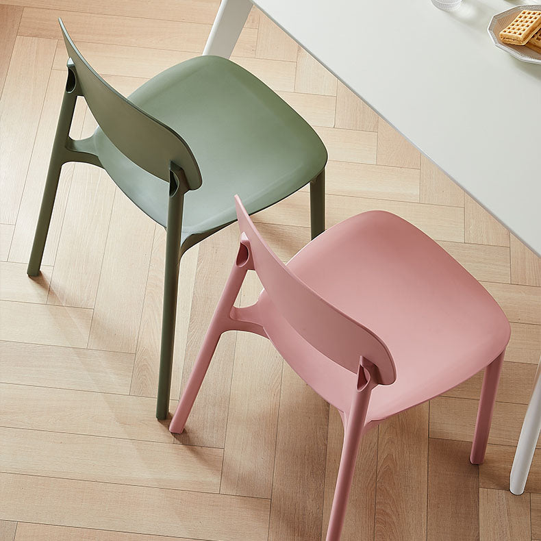 Modern Stackable Open Back Side Chair Plastic Matte Finish Dining Chair Clearhalo ' kitchen&dining_furn' 'Dining Chairs' 'Dining Tables & Seating' 'dining_chair' 'furn' 'furn_dining_chair' 'Furniture' 'furniture_dining_chair' 'Kitchen & Dining Furniture' 'kitchen' 4622482
