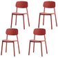 Modern Stackable Open Back Side Chair Plastic Matte Finish Dining Chair Watermelon Red 4 Piece Set Clearhalo ' kitchen&dining_furn' 'Dining Chairs' 'Dining Tables & Seating' 'dining_chair' 'furn' 'furn_dining_chair' 'Furniture' 'furniture_dining_chair' 'Kitchen & Dining Furniture' 'kitchen' 4622483