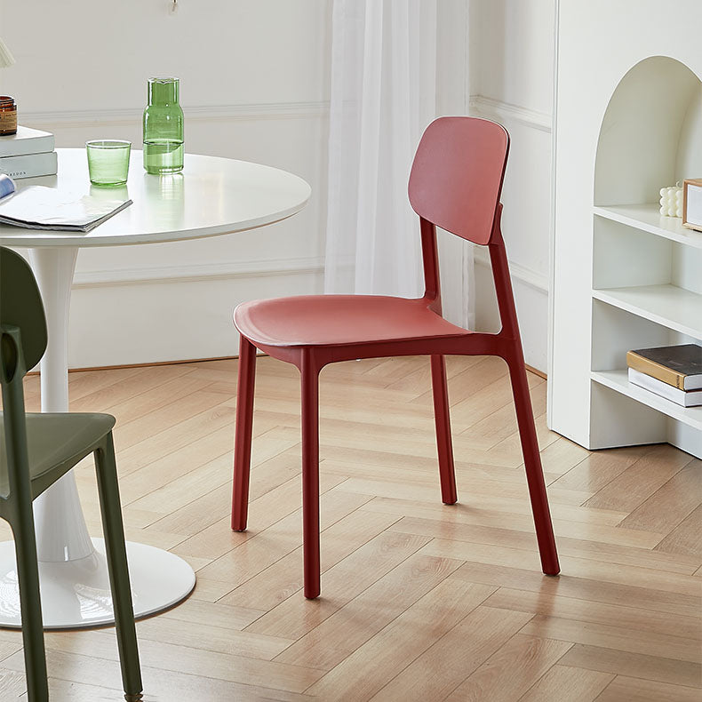 Modern Stackable Open Back Side Chair Plastic Matte Finish Dining Chair Clearhalo ' kitchen&dining_furn' 'Dining Chairs' 'Dining Tables & Seating' 'dining_chair' 'furn' 'furn_dining_chair' 'Furniture' 'furniture_dining_chair' 'Kitchen & Dining Furniture' 'kitchen' 4622484