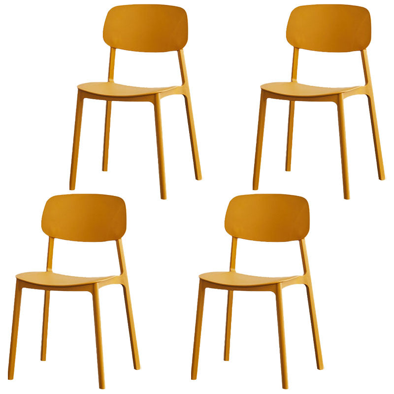Modern Stackable Open Back Side Chair Plastic Matte Finish Dining Chair Ginger 4 Piece Set Clearhalo ' kitchen&dining_furn' 'Dining Chairs' 'Dining Tables & Seating' 'dining_chair' 'furn' 'furn_dining_chair' 'Furniture' 'furniture_dining_chair' 'Kitchen & Dining Furniture' 'kitchen' 4622485