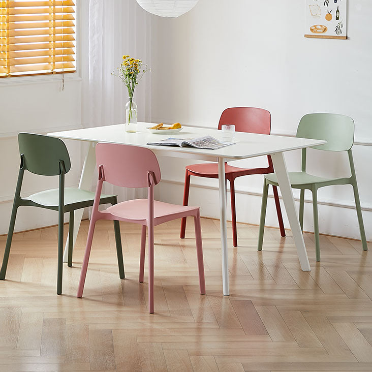 Modern Stackable Open Back Side Chair Plastic Matte Finish Dining Chair Clearhalo ' kitchen&dining_furn' 'Dining Chairs' 'Dining Tables & Seating' 'dining_chair' 'furn' 'furn_dining_chair' 'Furniture' 'furniture_dining_chair' 'Kitchen & Dining Furniture' 'kitchen' 4622487