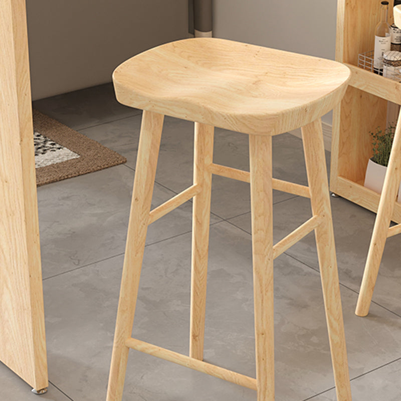 Modern Wood Patio Bar Table with Rectangle Table Top Double Pedestal Table- 41.3" H Clearhalo 'Bar Furniture' 'Bar Tables' 'bar_tables' 'furn' 'furn_bar_tables' 'Furniture' 'furniture_bar_tables' 'Kitchen & Dining Furniture' 4622498