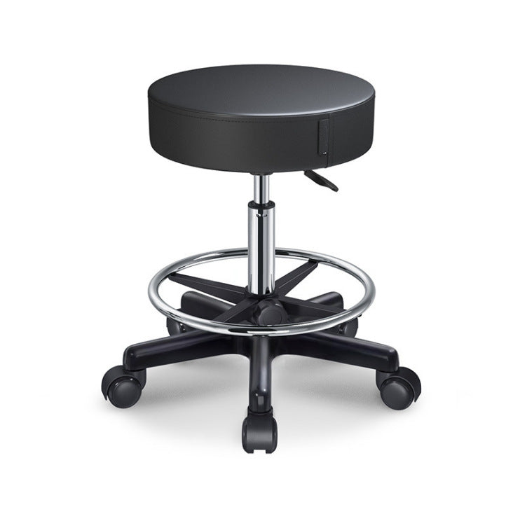 Modern Adjustable Rotatable Counter Stool Steel Kitchen Bar Stool with Cushion Gloss Black 1 Piece Clearhalo 'Bar Furniture' 'Bar Stools' 'bar_stools' 'furn' 'furn_bar_stools' 'furniture_bar_stools' 'Kitchen & Dining Furniture' 'kitchen&dining_furn' 'kitchen' 'kitchen_furn' Furniture' 4624718