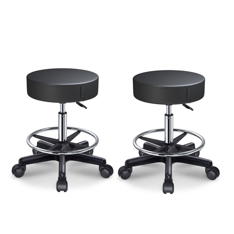 Modern Adjustable Rotatable Counter Stool Steel Kitchen Bar Stool with Cushion Gloss Black 2 Piece Set Clearhalo 'Bar Furniture' 'Bar Stools' 'bar_stools' 'furn' 'furn_bar_stools' 'furniture_bar_stools' 'Kitchen & Dining Furniture' 'kitchen&dining_furn' 'kitchen' 'kitchen_furn' Furniture' 4624719