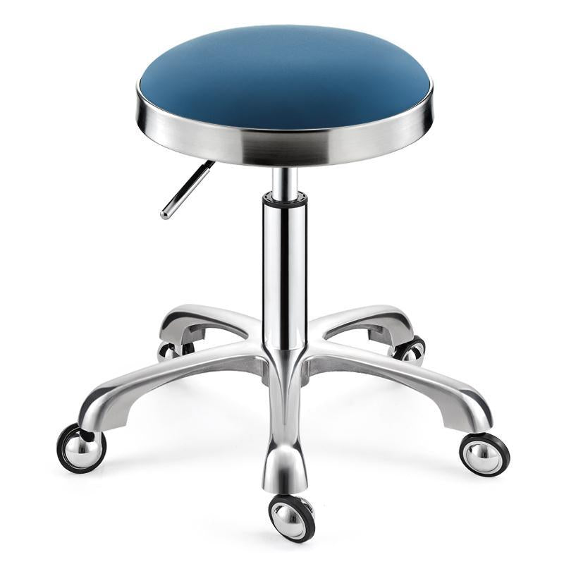 Modern Adjustable Rotatable Counter Stool Steel Kitchen Bar Stool with Cushion Blue 1 Piece Clearhalo 'Bar Furniture' 'Bar Stools' 'bar_stools' 'furn' 'furn_bar_stools' 'furniture_bar_stools' 'Kitchen & Dining Furniture' 'kitchen&dining_furn' 'kitchen' 'kitchen_furn' Furniture' 4624730