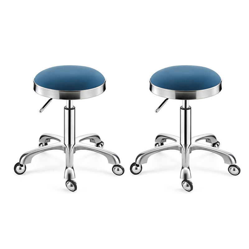 Modern Adjustable Rotatable Counter Stool Steel Kitchen Bar Stool with Cushion Blue 2 Piece Set Clearhalo 'Bar Furniture' 'Bar Stools' 'bar_stools' 'furn' 'furn_bar_stools' 'furniture_bar_stools' 'Kitchen & Dining Furniture' 'kitchen&dining_furn' 'kitchen' 'kitchen_furn' Furniture' 4624732