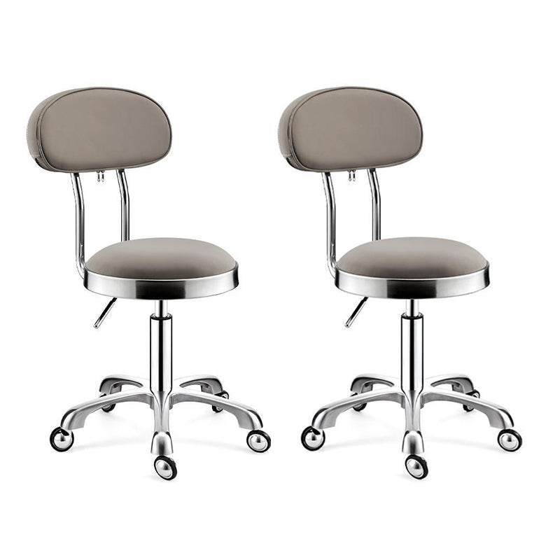 Modern Adjustable Rotatable Counter Stool Steel Kitchen Bar Stool with Cushion Grey 2 Piece Set Clearhalo 'Bar Furniture' 'Bar Stools' 'bar_stools' 'furn' 'furn_bar_stools' 'furniture_bar_stools' 'Kitchen & Dining Furniture' 'kitchen&dining_furn' 'kitchen' 'kitchen_furn' Furniture' 4624738