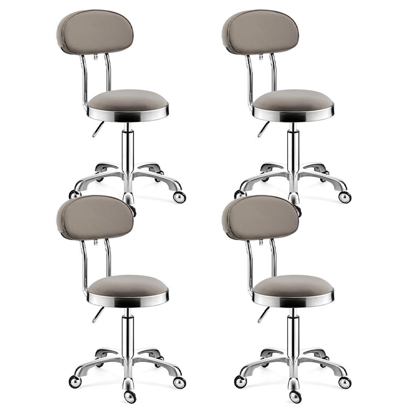 Modern Adjustable Rotatable Counter Stool Steel Kitchen Bar Stool with Cushion Grey 4 Piece Set Clearhalo 'Bar Furniture' 'Bar Stools' 'bar_stools' 'furn' 'furn_bar_stools' 'furniture_bar_stools' 'Kitchen & Dining Furniture' 'kitchen&dining_furn' 'kitchen' 'kitchen_furn' Furniture' 4624739