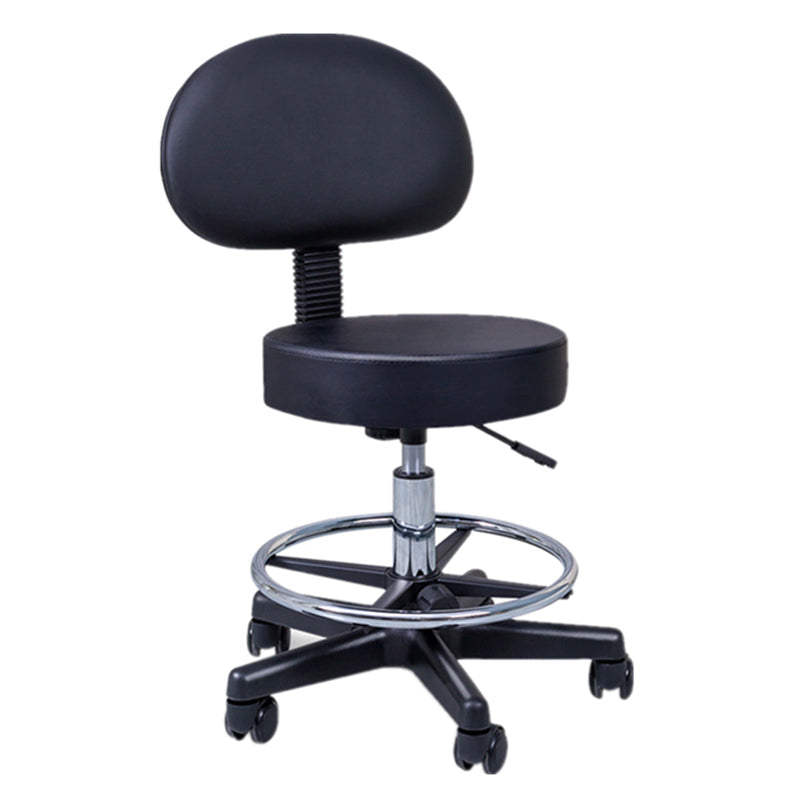 Modern Adjustable Rotatable Counter Stool Steel Kitchen Bar Stool with Cushion Matte Black 1 Piece Clearhalo 'Bar Furniture' 'Bar Stools' 'bar_stools' 'furn' 'furn_bar_stools' 'furniture_bar_stools' 'Kitchen & Dining Furniture' 'kitchen&dining_furn' 'kitchen' 'kitchen_furn' Furniture' 4624740