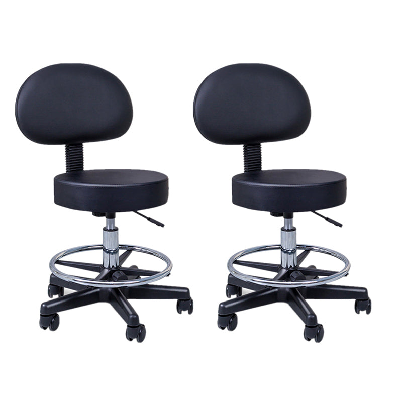 Modern Adjustable Rotatable Counter Stool Steel Kitchen Bar Stool with Cushion Matte Black 2 Piece Set Clearhalo 'Bar Furniture' 'Bar Stools' 'bar_stools' 'furn' 'furn_bar_stools' 'furniture_bar_stools' 'Kitchen & Dining Furniture' 'kitchen&dining_furn' 'kitchen' 'kitchen_furn' Furniture' 4624741