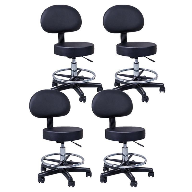 Modern Adjustable Rotatable Counter Stool Steel Kitchen Bar Stool with Cushion Matte Black 4 Piece Set Clearhalo 'Bar Furniture' 'Bar Stools' 'bar_stools' 'furn' 'furn_bar_stools' 'furniture_bar_stools' 'Kitchen & Dining Furniture' 'kitchen&dining_furn' 'kitchen' 'kitchen_furn' Furniture' 4624742