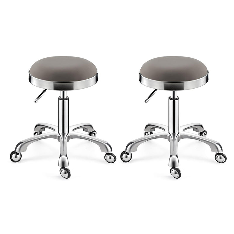 Modern Adjustable Rotatable Counter Stool Steel Kitchen Bar Stool with Cushion Dark Gray 2 Piece Set Clearhalo 'Bar Furniture' 'Bar Stools' 'bar_stools' 'furn' 'furn_bar_stools' 'furniture_bar_stools' 'Kitchen & Dining Furniture' 'kitchen&dining_furn' 'kitchen' 'kitchen_furn' Furniture' 4624744