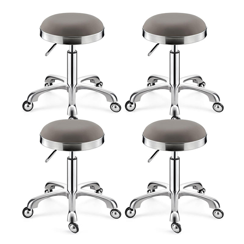 Modern Adjustable Rotatable Counter Stool Steel Kitchen Bar Stool with Cushion Dark Gray 4 Piece Set Clearhalo 'Bar Furniture' 'Bar Stools' 'bar_stools' 'furn' 'furn_bar_stools' 'furniture_bar_stools' 'Kitchen & Dining Furniture' 'kitchen&dining_furn' 'kitchen' 'kitchen_furn' Furniture' 4624745