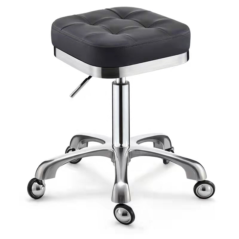 Modern Adjustable Rotatable Counter Stool Steel Kitchen Bar Stool with Cushion Textured Black 1 Piece Clearhalo 'Bar Furniture' 'Bar Stools' 'bar_stools' 'furn' 'furn_bar_stools' 'furniture_bar_stools' 'Kitchen & Dining Furniture' 'kitchen&dining_furn' 'kitchen' 'kitchen_furn' Furniture' 4624746