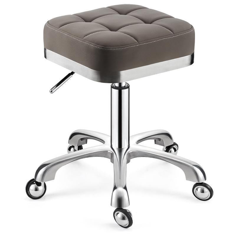 Modern Adjustable Rotatable Counter Stool Steel Kitchen Bar Stool with Cushion Light Gray 1 Piece Clearhalo 'Bar Furniture' 'Bar Stools' 'bar_stools' 'furn' 'furn_bar_stools' 'furniture_bar_stools' 'Kitchen & Dining Furniture' 'kitchen&dining_furn' 'kitchen' 'kitchen_furn' Furniture' 4624749