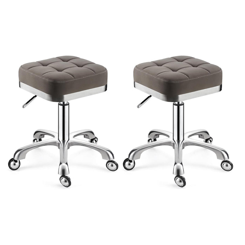 Modern Adjustable Rotatable Counter Stool Steel Kitchen Bar Stool with Cushion Light Gray 2 Piece Set Clearhalo 'Bar Furniture' 'Bar Stools' 'bar_stools' 'furn' 'furn_bar_stools' 'furniture_bar_stools' 'Kitchen & Dining Furniture' 'kitchen&dining_furn' 'kitchen' 'kitchen_furn' Furniture' 4624750
