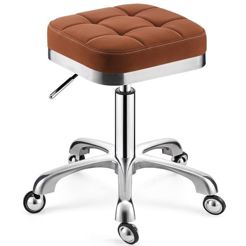 Modern Adjustable Rotatable Counter Stool Steel Kitchen Bar Stool with Cushion Coffee 1 Piece Clearhalo 'Bar Furniture' 'Bar Stools' 'bar_stools' 'furn' 'furn_bar_stools' 'furniture_bar_stools' 'Kitchen & Dining Furniture' 'kitchen&dining_furn' 'kitchen' 'kitchen_furn' Furniture' 4624752