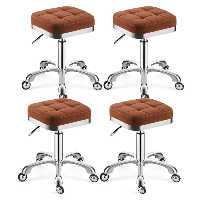 Modern Adjustable Rotatable Counter Stool Steel Kitchen Bar Stool with Cushion Coffee 4 Piece Set Clearhalo 'Bar Furniture' 'Bar Stools' 'bar_stools' 'furn' 'furn_bar_stools' 'furniture_bar_stools' 'Kitchen & Dining Furniture' 'kitchen&dining_furn' 'kitchen' 'kitchen_furn' Furniture' 4624754