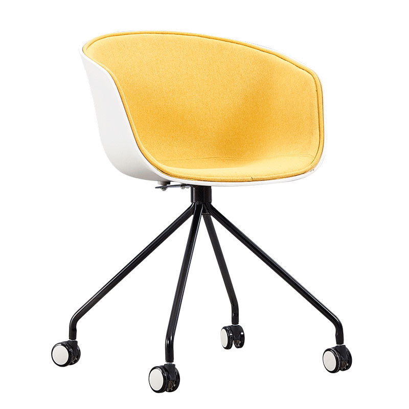 Modern Swivel Solid Back Arm Chair Plastic Matte Finish Dining Chair Golden 1 Piece Clearhalo ' kitchen&dining_furn' 'Dining Chairs' 'Dining Tables & Seating' 'dining_chair' 'furn' 'furn_dining_chair' 'Furniture' 'furniture_dining_chair' 'Kitchen & Dining Furniture' 'kitchen' 4624762
