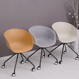 Modern Swivel Solid Back Arm Chair Plastic Matte Finish Dining Chair Clearhalo ' kitchen&dining_furn' 'Dining Chairs' 'Dining Tables & Seating' 'dining_chair' 'furn' 'furn_dining_chair' 'Furniture' 'furniture_dining_chair' 'Kitchen & Dining Furniture' 'kitchen' 4624763