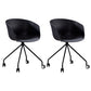 Modern Swivel Solid Back Arm Chair Plastic Matte Finish Dining Chair Black 2 Piece Set Clearhalo ' kitchen&dining_furn' 'Dining Chairs' 'Dining Tables & Seating' 'dining_chair' 'furn' 'furn_dining_chair' 'Furniture' 'furniture_dining_chair' 'Kitchen & Dining Furniture' 'kitchen' 4624769