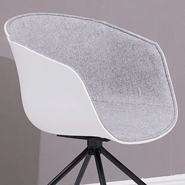 Modern Swivel Solid Back Arm Chair Plastic Matte Finish Dining Chair Clearhalo ' kitchen&dining_furn' 'Dining Chairs' 'Dining Tables & Seating' 'dining_chair' 'furn' 'furn_dining_chair' 'Furniture' 'furniture_dining_chair' 'Kitchen & Dining Furniture' 'kitchen' 4624777