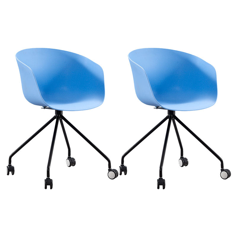 Modern Swivel Solid Back Arm Chair Plastic Matte Finish Dining Chair Blue 2 Piece Set Clearhalo ' kitchen&dining_furn' 'Dining Chairs' 'Dining Tables & Seating' 'dining_chair' 'furn' 'furn_dining_chair' 'Furniture' 'furniture_dining_chair' 'Kitchen & Dining Furniture' 'kitchen' 4624780
