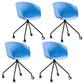 Modern Swivel Solid Back Arm Chair Plastic Matte Finish Dining Chair Blue 4 Piece Set Clearhalo ' kitchen&dining_furn' 'Dining Chairs' 'Dining Tables & Seating' 'dining_chair' 'furn' 'furn_dining_chair' 'Furniture' 'furniture_dining_chair' 'Kitchen & Dining Furniture' 'kitchen' 4624781
