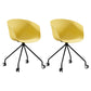 Modern Swivel Solid Back Arm Chair Plastic Matte Finish Dining Chair Yellow 2 Piece Set Clearhalo ' kitchen&dining_furn' 'Dining Chairs' 'Dining Tables & Seating' 'dining_chair' 'furn' 'furn_dining_chair' 'Furniture' 'furniture_dining_chair' 'Kitchen & Dining Furniture' 'kitchen' 4624783