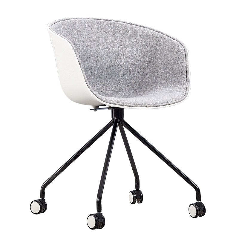 Modern Swivel Solid Back Arm Chair Plastic Matte Finish Dining Chair Grey 1 Piece Clearhalo ' kitchen&dining_furn' 'Dining Chairs' 'Dining Tables & Seating' 'dining_chair' 'furn' 'furn_dining_chair' 'Furniture' 'furniture_dining_chair' 'Kitchen & Dining Furniture' 'kitchen' 4624785