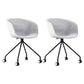 Modern Swivel Solid Back Arm Chair Plastic Matte Finish Dining Chair Grey 2 Piece Set Clearhalo ' kitchen&dining_furn' 'Dining Chairs' 'Dining Tables & Seating' 'dining_chair' 'furn' 'furn_dining_chair' 'Furniture' 'furniture_dining_chair' 'Kitchen & Dining Furniture' 'kitchen' 4624786