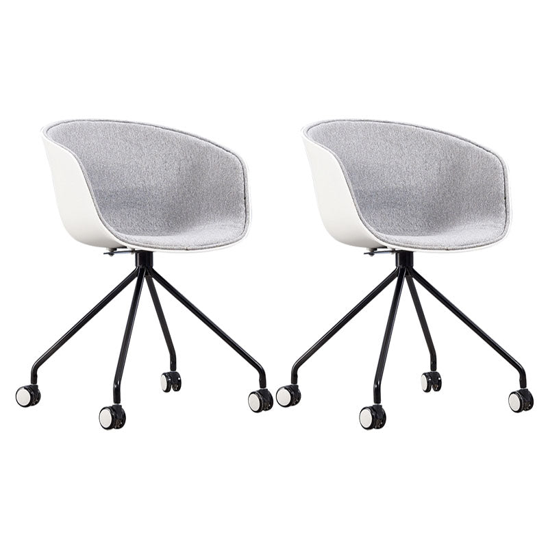Modern Swivel Solid Back Arm Chair Plastic Matte Finish Dining Chair Grey 2 Piece Set Clearhalo ' kitchen&dining_furn' 'Dining Chairs' 'Dining Tables & Seating' 'dining_chair' 'furn' 'furn_dining_chair' 'Furniture' 'furniture_dining_chair' 'Kitchen & Dining Furniture' 'kitchen' 4624786