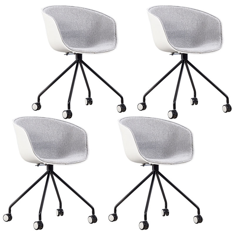 Modern Swivel Solid Back Arm Chair Plastic Matte Finish Dining Chair Grey 4 Piece Set Clearhalo ' kitchen&dining_furn' 'Dining Chairs' 'Dining Tables & Seating' 'dining_chair' 'furn' 'furn_dining_chair' 'Furniture' 'furniture_dining_chair' 'Kitchen & Dining Furniture' 'kitchen' 4624787